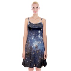 Large Magellanic Cloud Spaghetti Strap Velvet Dress by SpaceShop