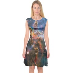 Pillar And Jets Capsleeve Midi Dress by SpaceShop