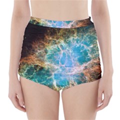 Crab Nebula High-waisted Bikini Bottoms by SpaceShop