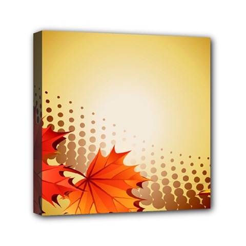 Background Leaves Dry Leaf Nature Mini Canvas 6  X 6  by Simbadda