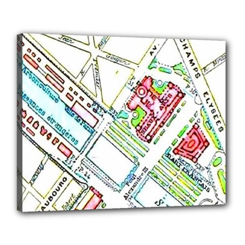 Paris Map Canvas 20  X 16  by Simbadda