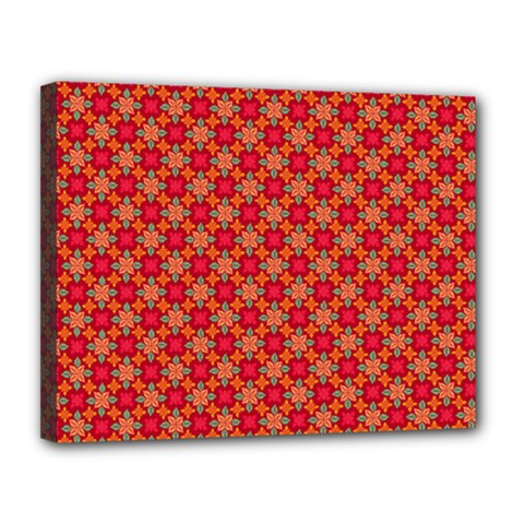 Abstract Seamless Floral Pattern Canvas 14  X 11  by Simbadda