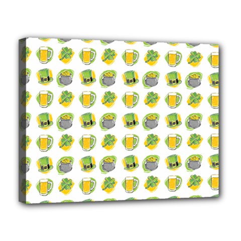 St Patrick S Day Background Symbols Canvas 14  X 11  by Simbadda