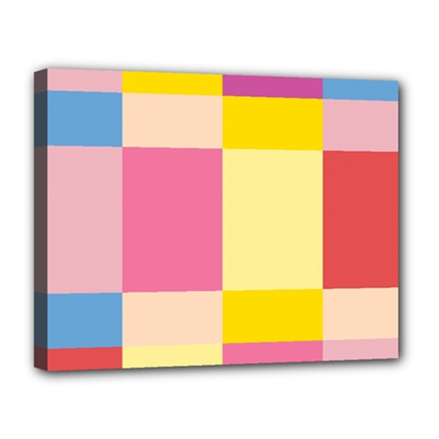Colorful Squares Background Canvas 14  X 11  by Simbadda