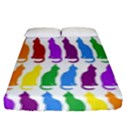 Rainbow Colorful Cats Wallpaper Pattern Fitted Sheet (King Size) View1