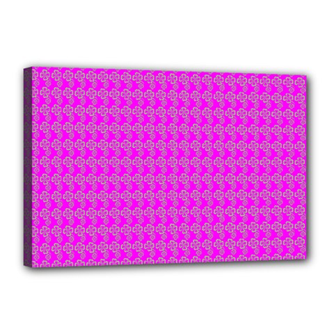 Clovers On Pink Canvas 18  X 12  by PhotoNOLA