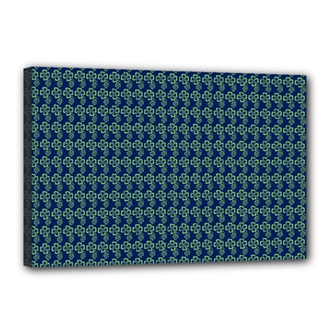Clovers On Dark Blue Canvas 18  X 12  by PhotoNOLA