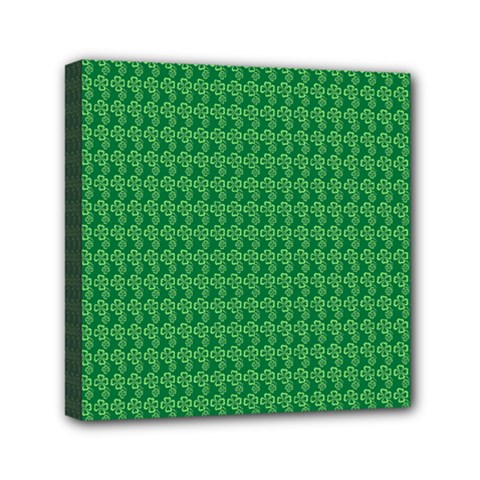 Clovers On Dark Green Mini Canvas 6  X 6  by PhotoNOLA