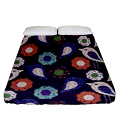 Cute Birds Pattern Fitted Sheet (king Size) by Simbadda