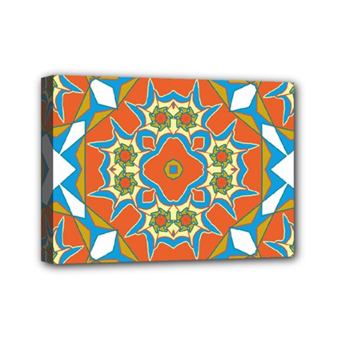 Digital Computer Graphic Geometric Kaleidoscope Mini Canvas 7  X 5  by Simbadda