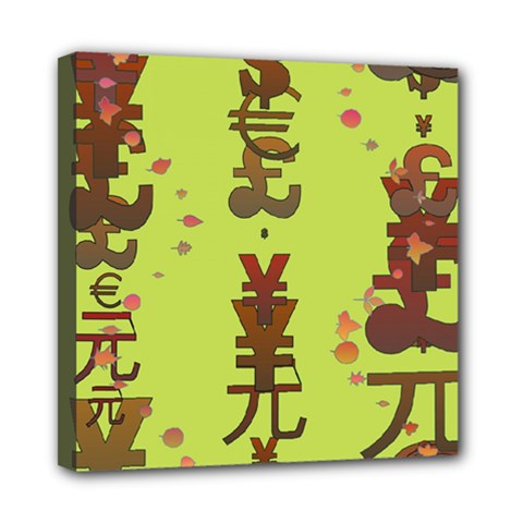 Set Of Monetary Symbols Mini Canvas 8  X 8  by Amaryn4rt
