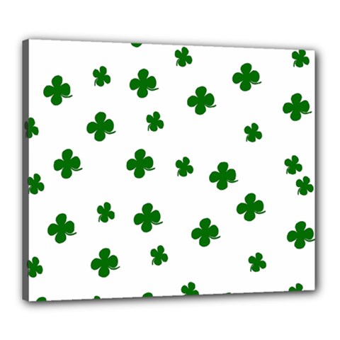 St  Patrick s Clover Pattern Canvas 24  X 20  by Valentinaart
