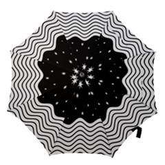 Black And White Waves And Stars Abstract Backdrop Clipart Hook Handle Umbrellas (large) by Amaryn4rt