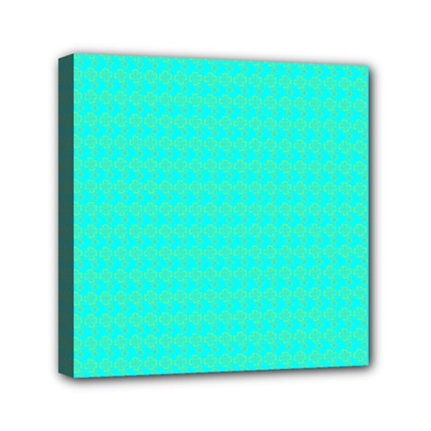 Clovers On Blue Mini Canvas 6  X 6  by PhotoNOLA