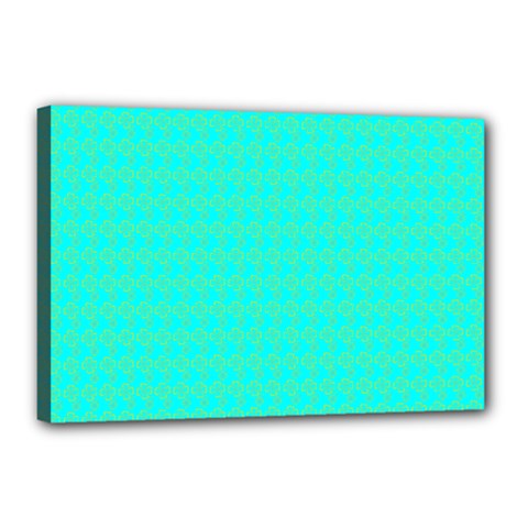 Clovers On Blue Canvas 18  X 12  by PhotoNOLA