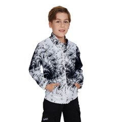 Fractal Black Spiral On White Wind Breaker (kids) by Amaryn4rt