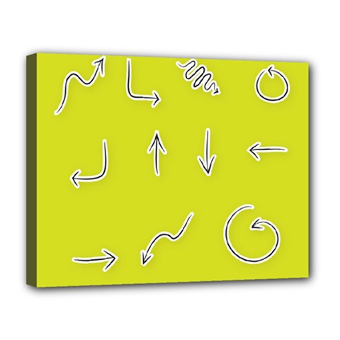 Arrow Line Sign Circle Flat Curve Canvas 14  X 11  by Amaryn4rt