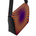 Retro Circle Lines Rays Orange Flap Messenger Bag (S) View2