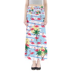 Flamingo Pattern Maxi Skirts by Valentinaart