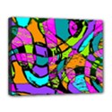 Abstract Art Squiggly Loops Multicolored Canvas 14  x 11  View1