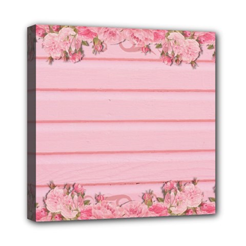 Pink Peony Outline Romantic Mini Canvas 8  X 8  by Simbadda