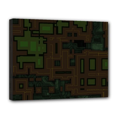 Circuit Board A Completely Seamless Background Design Canvas 14  X 11  by Simbadda