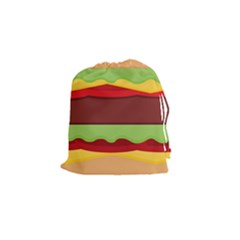 Vector Burger Time Background Drawstring Pouches (small)  by Simbadda