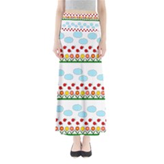 Ladybugs And Flowers Maxi Skirts by Valentinaart