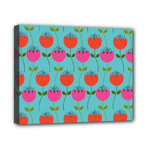 Tulips Floral Background Pattern Canvas 10  X 8  by Simbadda
