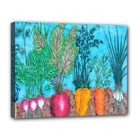 Mural Displaying Array Of Garden Vegetables Canvas 14  X 11  by Simbadda