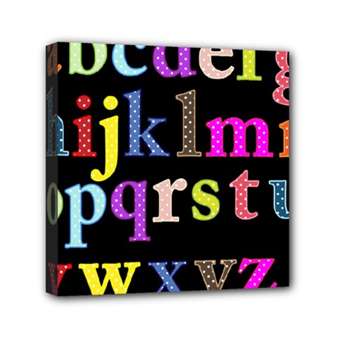 Alphabet Letters Colorful Polka Dots Letters In Lower Case Mini Canvas 6  X 6  by Simbadda