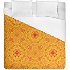 Solar Mandala  Orange Rangoli  Duvet Cover (king Size) by bunart