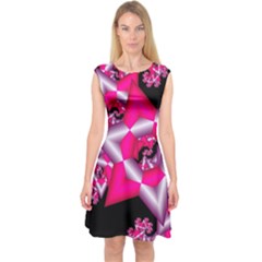 Star Of David On Black Capsleeve Midi Dress by Simbadda