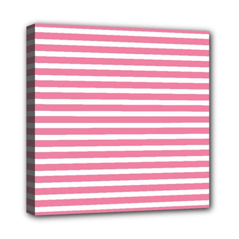Horizontal Stripes Light Pink Mini Canvas 8  X 8  by Mariart
