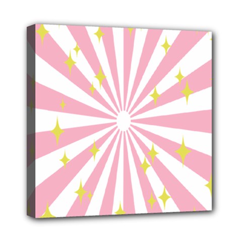 Hurak Pink Star Yellow Hole Sunlight Light Mini Canvas 8  X 8  by Mariart