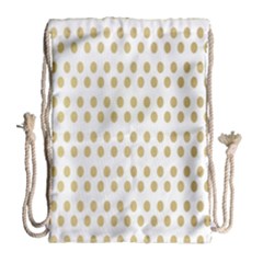 Polka Dots Gold Grey Drawstring Bag (large) by Mariart
