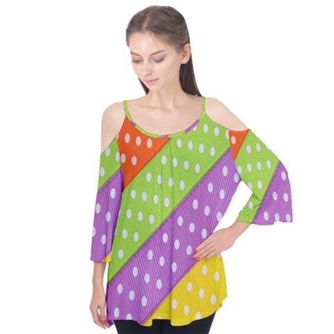 Colorful Easter Ribbon Background Flutter Tees by Simbadda