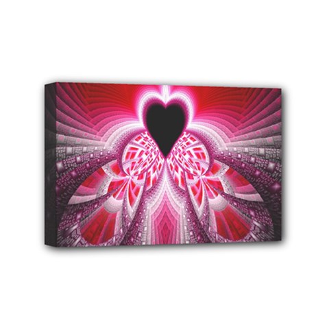 Illuminated Red Hear Red Heart Background With Light Effects Mini Canvas 6  X 4  by Simbadda