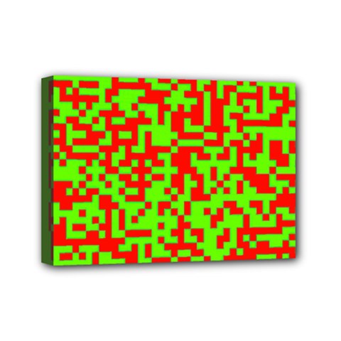Colorful Qr Code Digital Computer Graphic Mini Canvas 7  X 5  by Simbadda