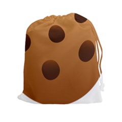 Cookie Chocolate Biscuit Brown Drawstring Pouches (xxl) by Mariart
