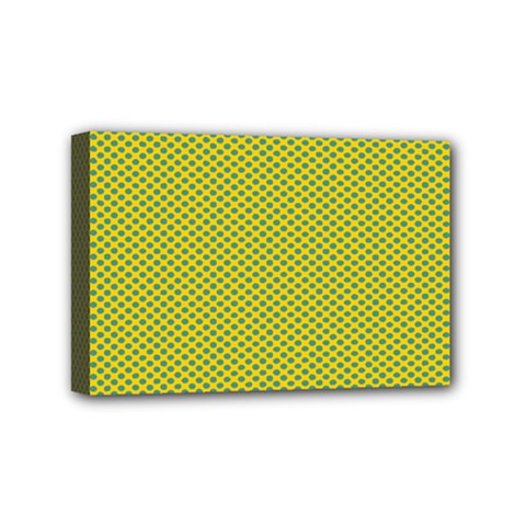 Polka Dot Green Yellow Mini Canvas 6  X 4  by Mariart
