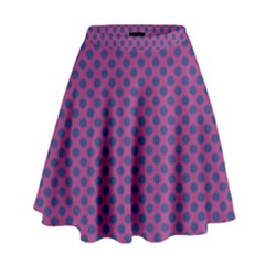 Polka Dot Purple Blue High Waist Skirt by Mariart