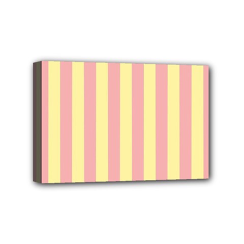 Pink Yellow Stripes Line Mini Canvas 6  X 4  by Mariart