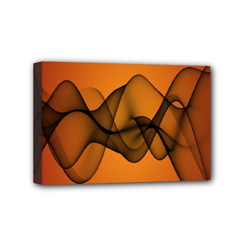 Transparent Waves Wave Orange Mini Canvas 6  X 4  by Mariart