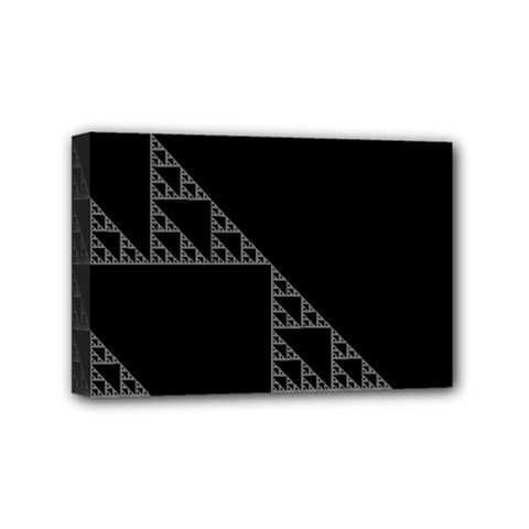Triangle Black White Chevron Mini Canvas 6  X 4  by Mariart
