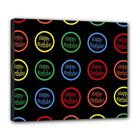 Happy Birthday Colorful Wallpaper Background Deluxe Canvas 24  X 20   by Simbadda