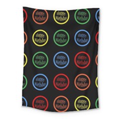 Happy Birthday Colorful Wallpaper Background Medium Tapestry by Simbadda