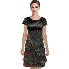 Volcanic Lava Background Effect Cap Sleeve Nightdress by Simbadda