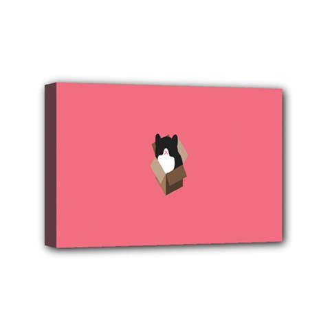 Minimalism Cat Pink Animals Mini Canvas 6  X 4  by Mariart