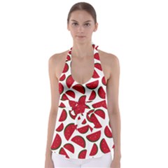 Fruit Watermelon Seamless Pattern Babydoll Tankini Top by Nexatart